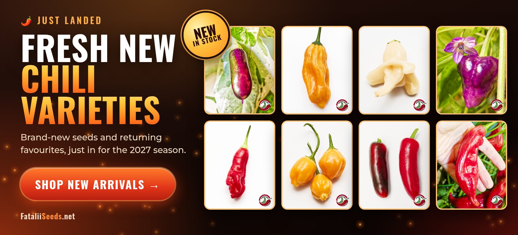 Fresh new chili varieties just landed at FataliiSeeds.net. Shop new arrivals